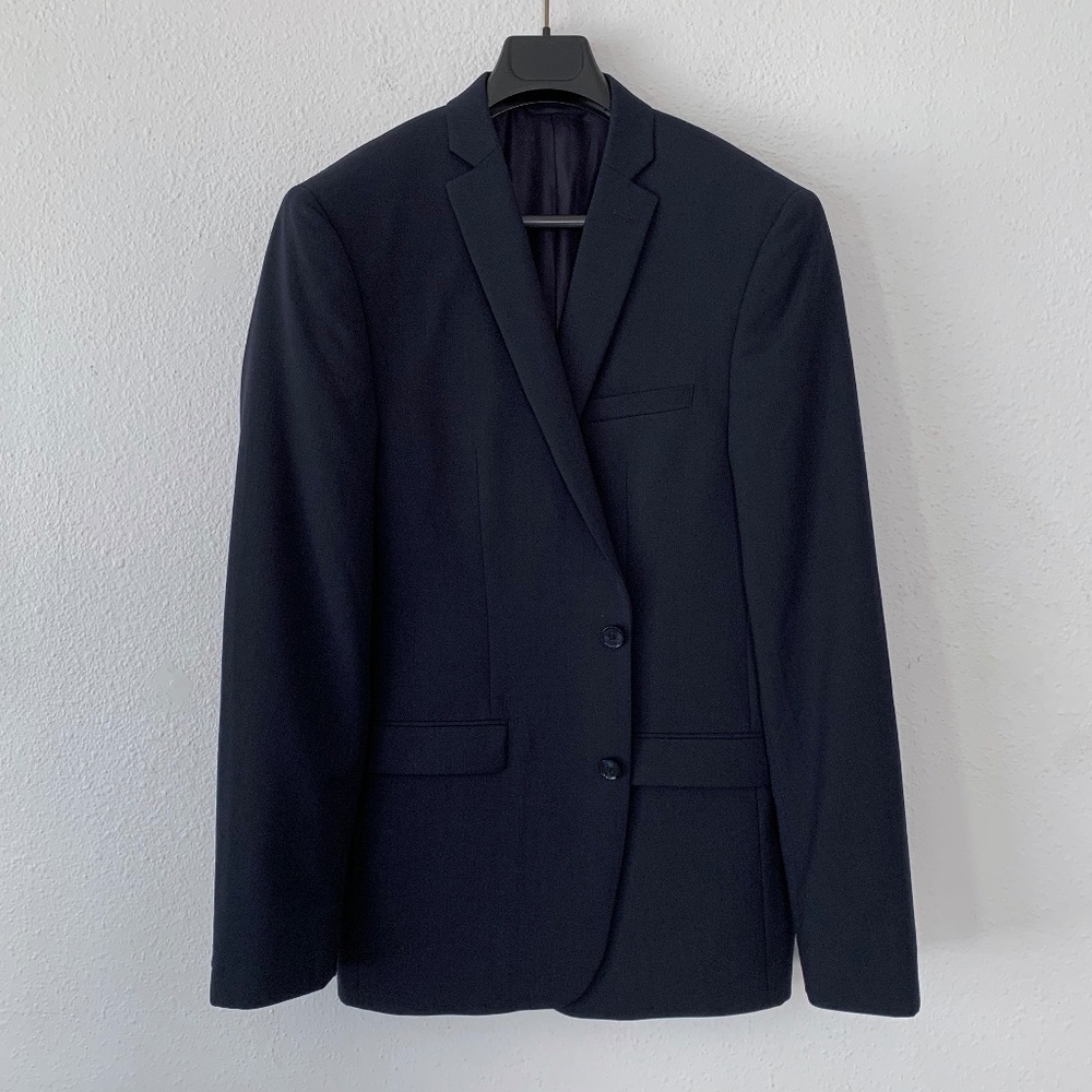 bar III extra slim, navy blue, 3 piece, wool suit